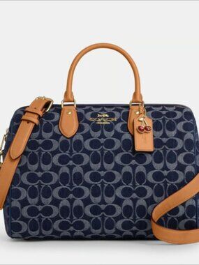 Coach Rowan Satchel Bag In Signature Denim Canvas NWT CY699